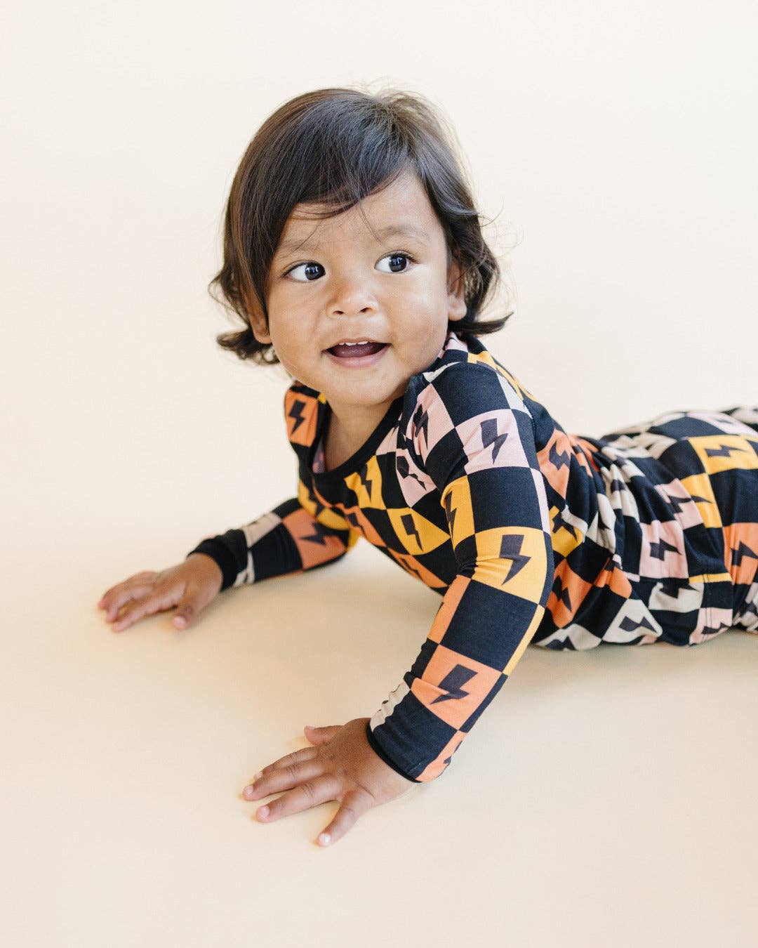 Bamboo Two Piece Kids Clothing Set | Colorful Checks & Bolts