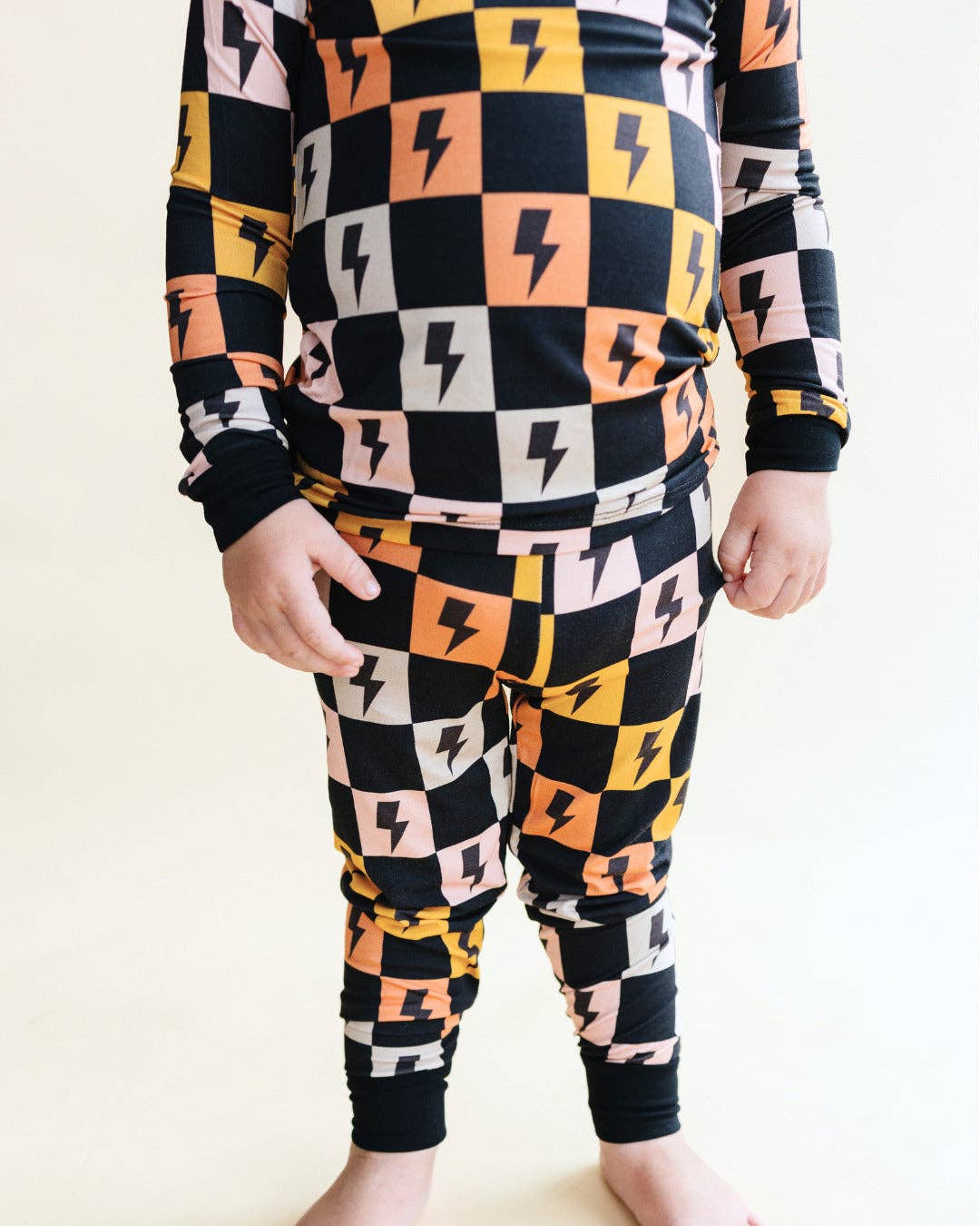 Bamboo Two Piece Kids Clothing Set | Colorful Checks & Bolts