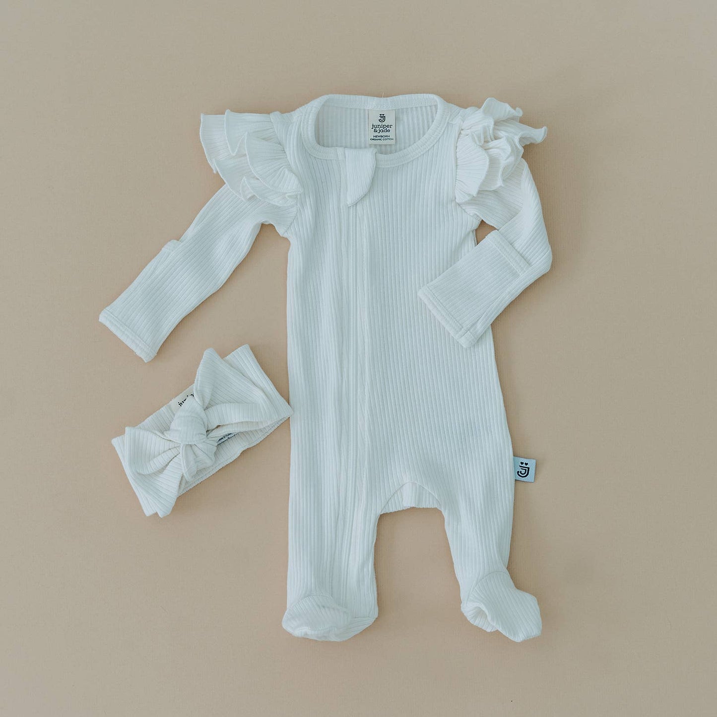 Organic Baby Zip Footie Set | Milk