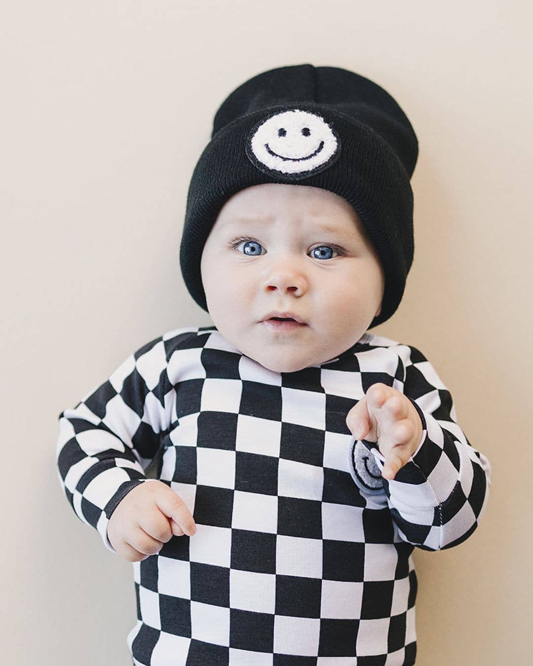 Smiley Baby Kids Beanie | Black