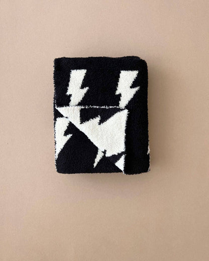 Lightning Bolt Baby Blanket | Black