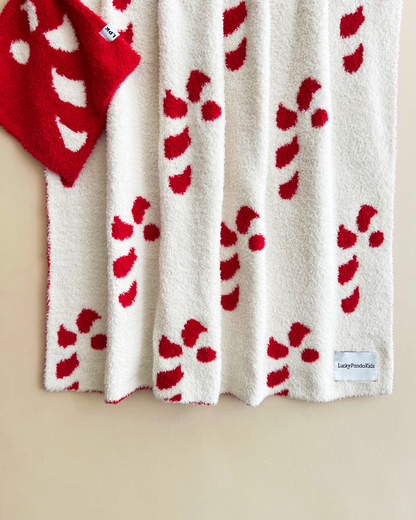 Christmas Fuzzy Blanket | Candy Cane