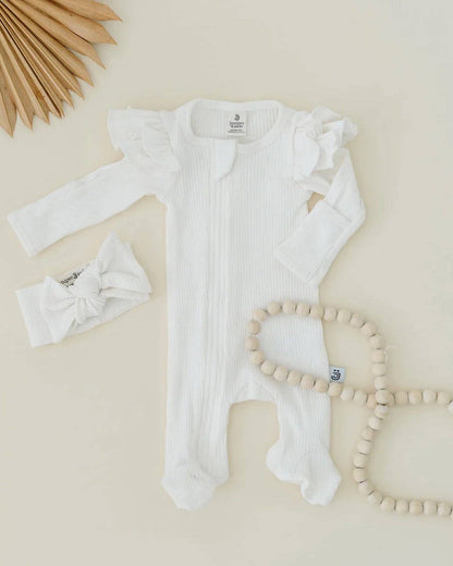 Organic Baby Zip Footie Set | Milk