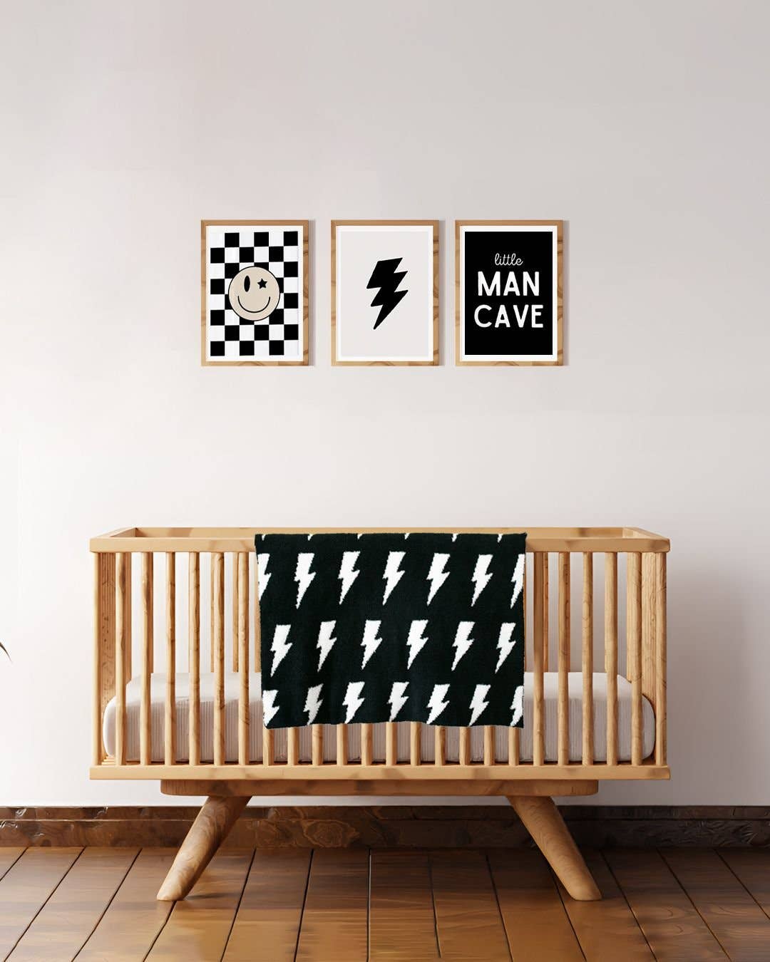 Lightning Bolt Baby Blanket | Black