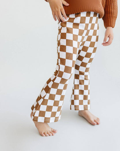 Checkered Flare Pants | Copper