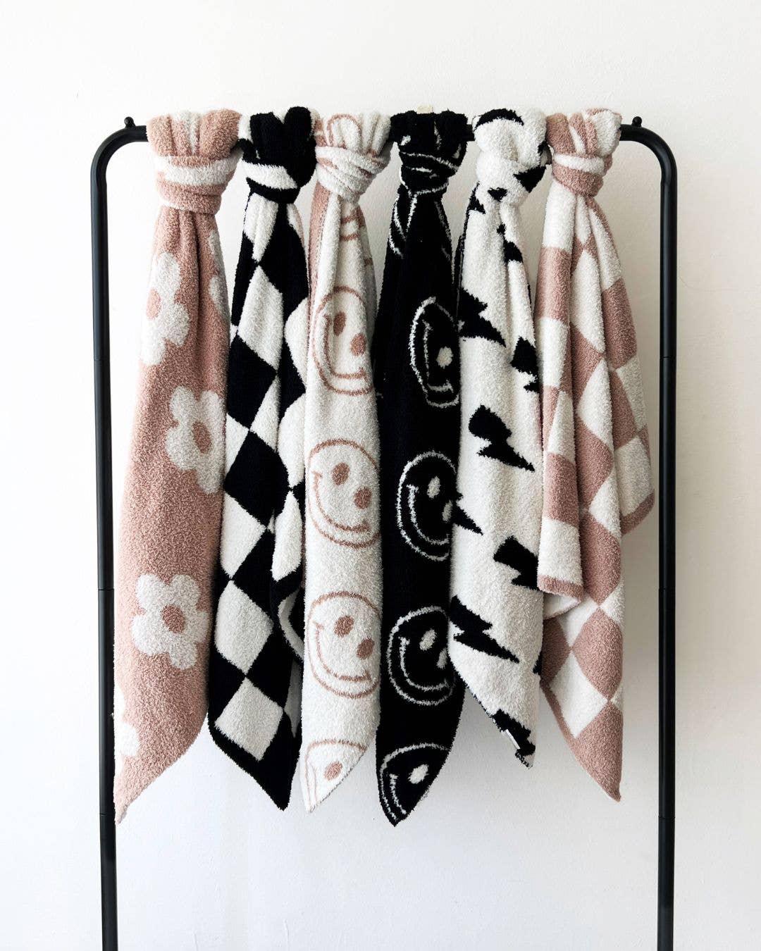 Checkered Plush Baby Blanket | Black