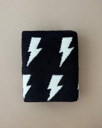 Lightning Bolt Baby Blanket | Black