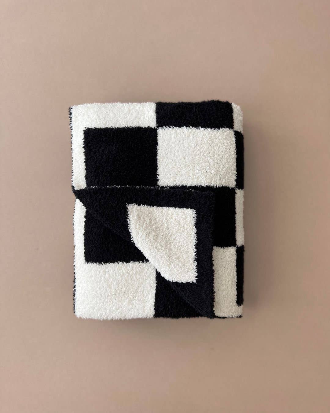 Checkered Plush Baby Blanket | Black