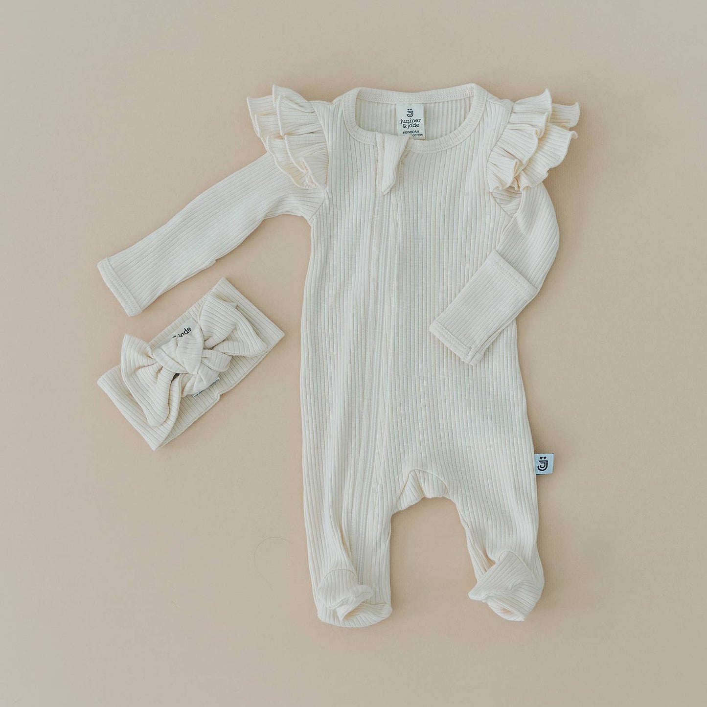 Organic Baby Zip Footie Set | Milk