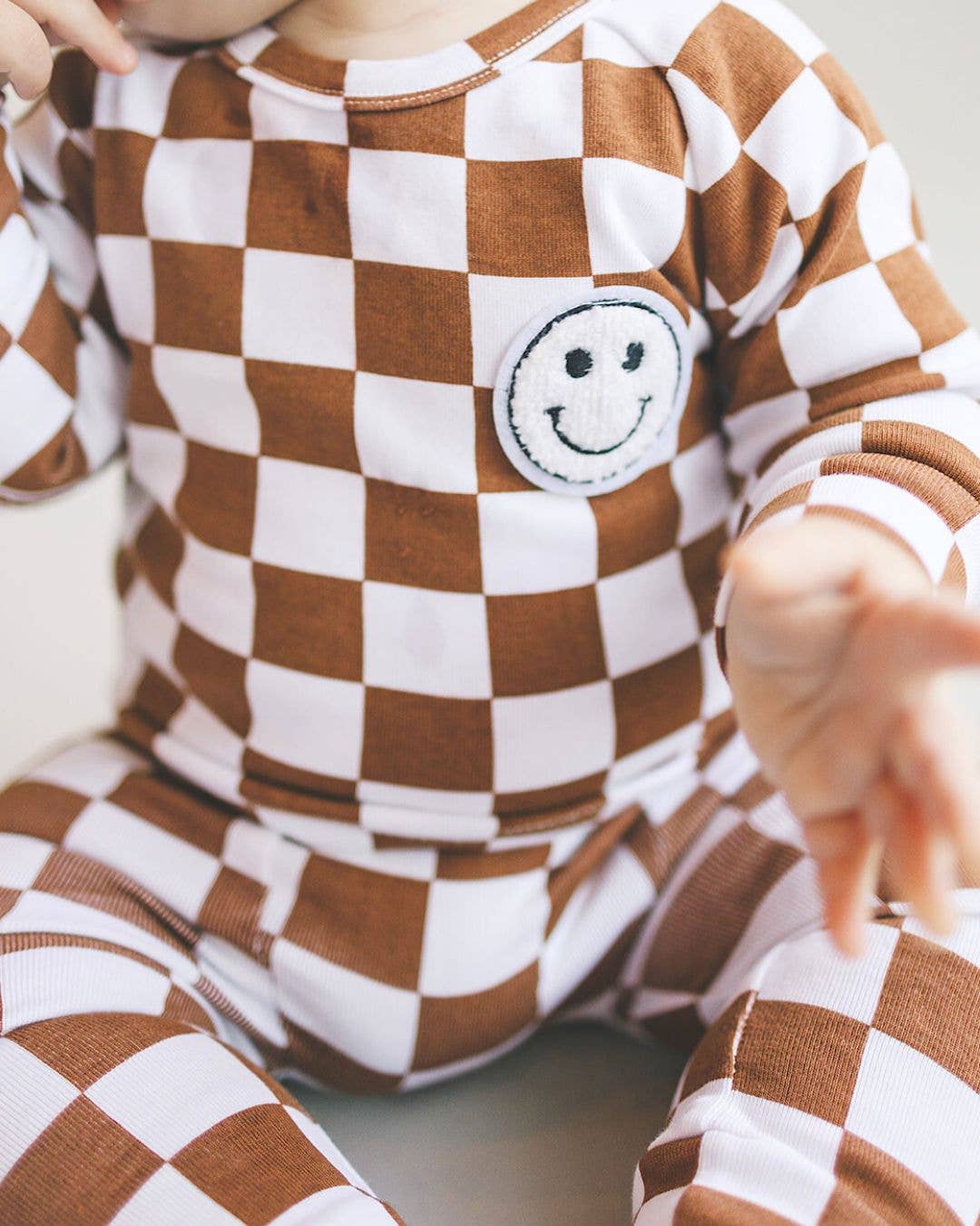 Checkered Smiley Lounge Set | Copper